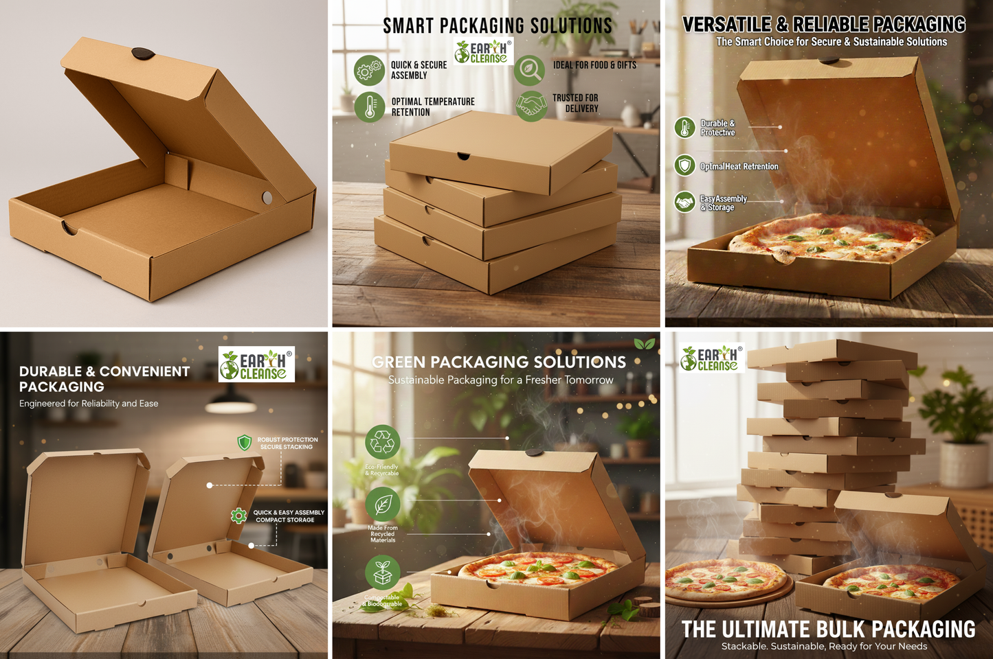 10 Inch 3ply Corrugated Brown Pizza Boxes