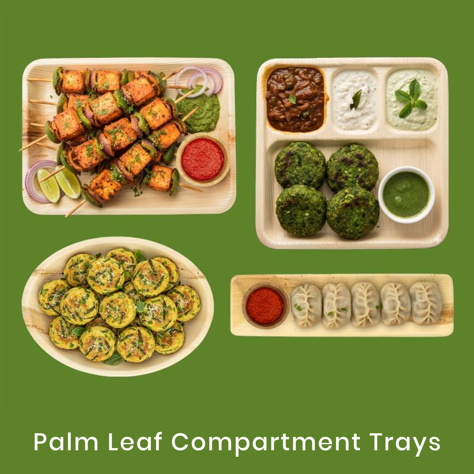 Palm Leaf Compartment Trays
