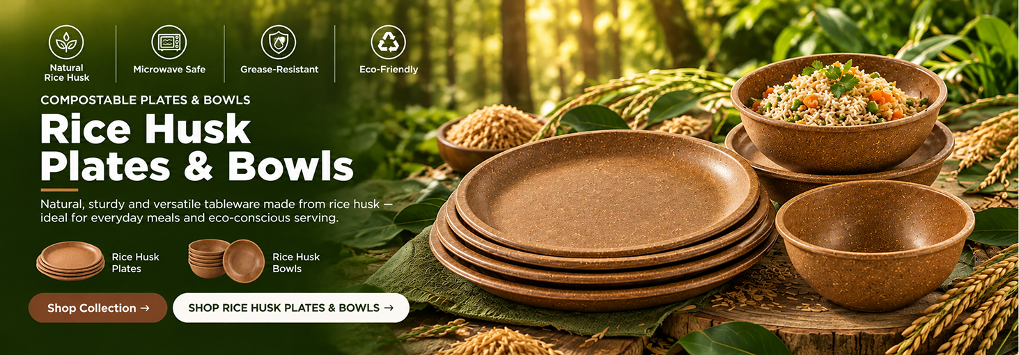 Rice Husk Plates & Bowls
