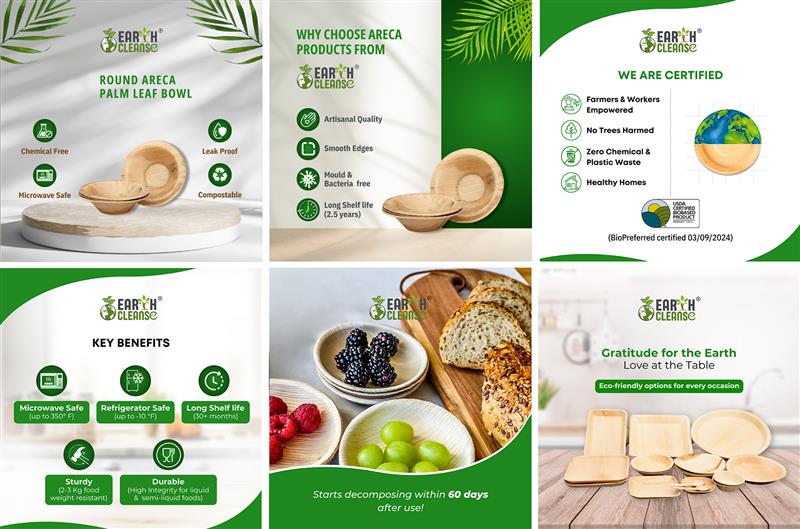 6"round Compostable Palm Leaf Bowls