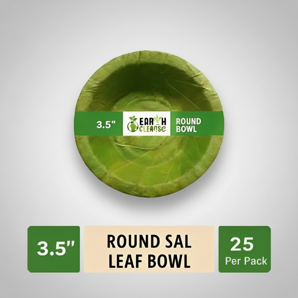 3.5 inch Compostable Round Sal Leaf Bowls