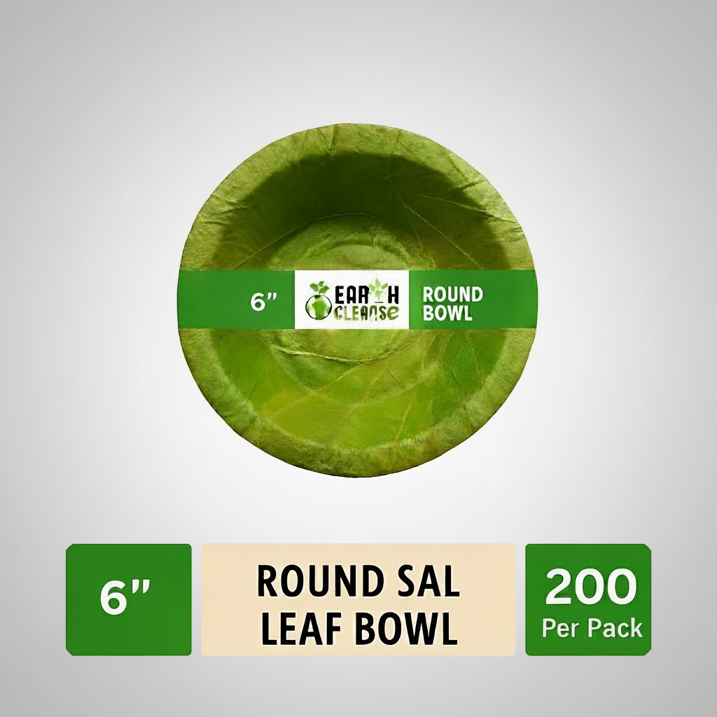 6 inch Compostable Round Sal Leaf Extra Deep Bowls