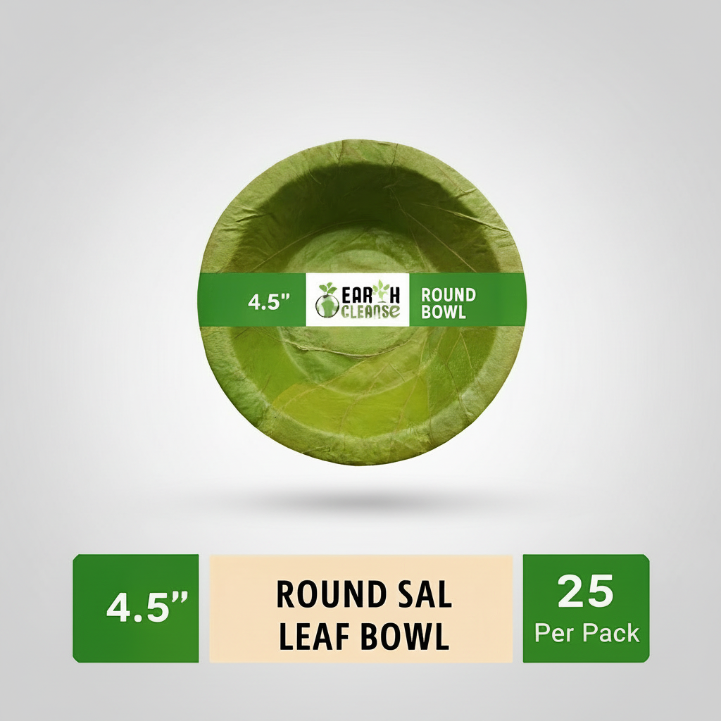4.5 inch Compostable Round Sal Leaf Bowls