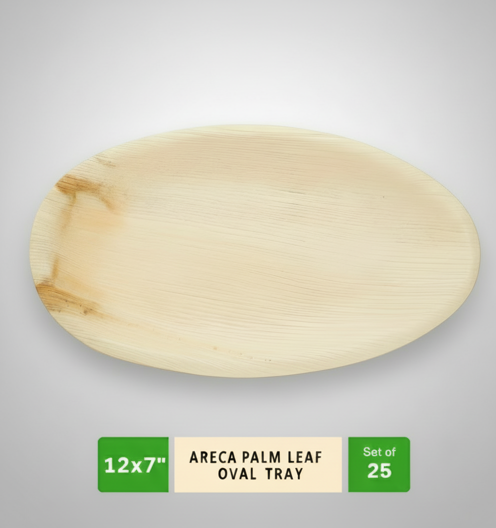 12*7 inch Oval Compostable Palm Leaf Trays
