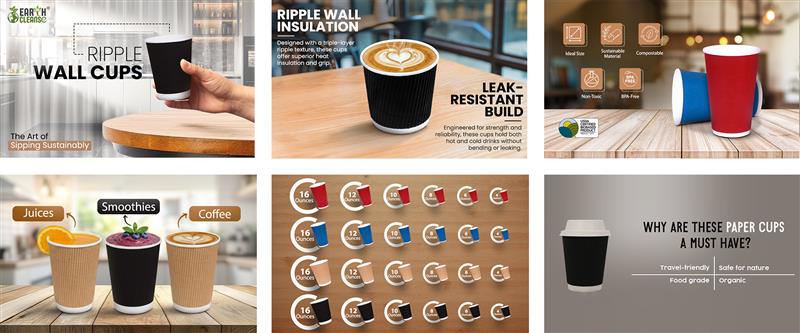 12 Oz Ripple Wall Cups - (kraft)